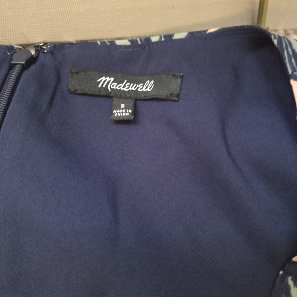 Madewell Blue A-Line Midi Skirt with Pleats - Picture 4 of 4